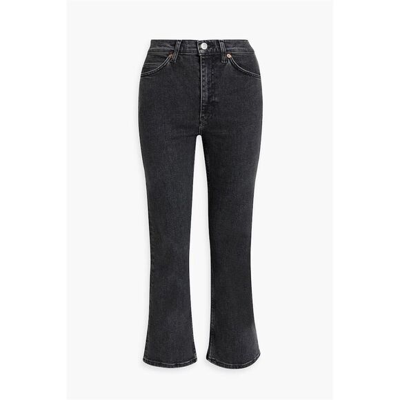 Re/Done NWT Women's 70s Crop Bootcut Jeans in Stoned Noir Size 29 - Picture 1 of 8